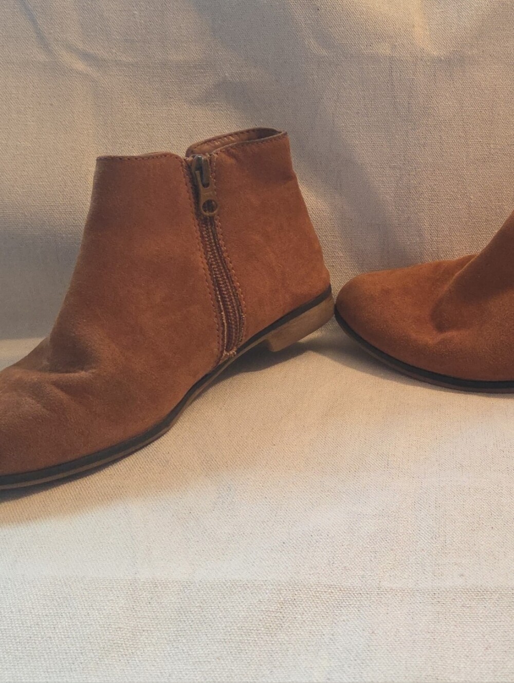 Cat & Jack Brown Suede Side-Zip Ankle Booties